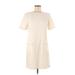 Ann Taylor LOFT Casual Dress - Shift Crew Neck Short sleeves: Ivory Print Dresses - Women's Size 6