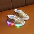Chaussures de sport à paillettes pour enfants baskets à LED pour enfants chaussures de course
