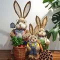 Décorations de lapin de paille mignonnes décorations de pâques décoration rustique pour la maison