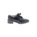 Zara Basic Flats: Oxfords Chunky Heel Casual Black Solid Shoes - Women's Size 35 - Almond Toe