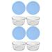 Pyrex (4) 4-Cup Glass Bowls & (4) 4-Cup Lids Glass/Plastic in Blue | 11.25 H x 6.25 W x 6.25 D in | Wayfair 7201_7201-PC-BC_4