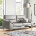 Wade Logan® Sorenson 86" Genuine Leather Pillow Top Arm Sofa Genuine Leather in Gray | 40 H x 86 W x 37 D in | Wayfair