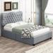 Red Barrel Studio® Javel Vegan Leather Platform Storage Bed Upholstered/Faux leather in Gray | 42.9 H x 57.5 W x 80 D in | Wayfair