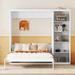 Darby Home Co Abdelmalek Murphy Storage Bed Wood in White | 83.81 H x 87.61 W x 76.11 D in | Wayfair AE71A55D44044680B08AD5A38F4A9FEA