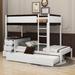 Harriet Bee Imante Bunk Bed w/ Twin Size Trundle, Storage & Desk in Brown | 65.4 H x 42.4 W x 94.9 D in | Wayfair 437B4D74702141829DCEB130845F5214