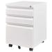 Inbox Zero Lawayne 17.32" Wide 3 -Drawer Mobile Steel File Cabinet Metal/Steel in White | 23.62 H x 17.32 W x 14.69 D in | Wayfair