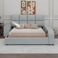 Latitude Run® Jawaher Vegan Leather Panel Storage Bed Upholstered/Faux leather in Gray | 40.6 H x 81.5 W x 81.5 D in | Wayfair