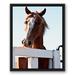 Gracie Oaks Curious Horse Floating Framed Canvas in Brown/White | 21.75 H x 17.75 W x 1.75 D in | Wayfair 38475AD5C6C4422E93F88FE3717AA5E2