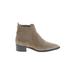 Marc Fisher LTD Ankle Boots: Chelsea Boots Chunky Heel Casual Tan Print Shoes - Women's Size 7 - Almond Toe