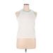 C9 By Champion Active Tank Top: White Color Block Activewear - Women's Size X-Large