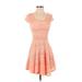 Charlotte Russe Casual Dress - Fit & Flare: Orange Dresses - Women's Size Small