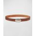 Oval Buckle Leather Belt