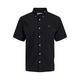 JACK & JONES Men's JCOCLASSIC Oxford Shirt SS Relaxed SN Hemd, Black/Detail:SOLID, M