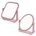 2 Pcs Mirror for Mirror Decor Cosmetic Mirror Makeup Mirror Pink Dresser Mirror Double-side Mirro