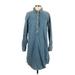 J.Crew Factory Store Casual Dress - Shirtdress: Blue Dresses - Women's Size X-Small