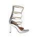 Jimmy Choo Heels: Gladiator Stilleto Cocktail Party Silver Print Shoes - Women's Size 37.5 - Pointed Toe