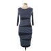 Bailey 44 Casual Dress - Midi: Blue Color Block Dresses - Women's Size Large