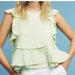 Anthropologie Tops | Maeve X Anthropologie Cascade Tiered Shell Top Flutter Green Size S | Color: Green | Size: S