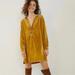 Anthropologie Dresses | Anthropologie Melody Velvet Tunic Dress Xs New | Color: Gold/Yellow | Size: Xs