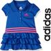 Adidas Dresses | Adidas | Navy And Pink Pleated 3 Stripe Ruffle Polo Dress | Size 18 Months | Color: Blue/Pink | Size: 18mb