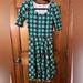 Lularoe Dresses | Nwt Lularoe Nicole Small Dress Maroon And Green Medallions A Line | Color: Green/Red | Size: S