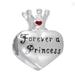 Disney Jewelry | Disney Sterling Silver 925 "Forever A Princess" Heart And Crown Bead Cha | Color: Silver | Size: Os