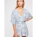 Free People Pants & Jumpsuits | Free People Blue And White Boho Printed Put A Ring On It Romper S | Color: Blue/White | Size: S