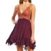 Free People Dresses | Free People One Adella Slip Dress Copper Combo S | Color: Cream/Purple | Size: S