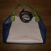 Coach Bags | Coach Colorblock Edie 28 Leather Handbag Crossbody Natural Tan Blue Green | Color: Blue/Tan | Size: Os