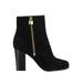 Michael Kors Shoes | Michael Kors Black Suede Heeled Ankle Booties Size 9 Boots Gold Designer | Color: Black/Gold | Size: 9