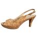 Nine West Shoes | Nine West Karoo Cork Pump Heels Slingback Sandals Open Toe Size 8 | Color: Tan | Size: 8