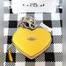 Coach Bags | Coach Leather Heart Keychain Coin Purse Retro Yellow- Bnwt | Color: Silver/Yellow | Size: Os
