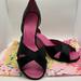 Lilly Pulitzer Shoes | Lilly Pulitzer Black Cross Your Fingers Heels Size 9 With Dust Bag & Box | Color: Black | Size: 9