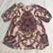 Free People Dresses | New Free People Pink Velvet Floral Print Tunic Mini Dress Size Medium | Color: Pink/Red | Size: M