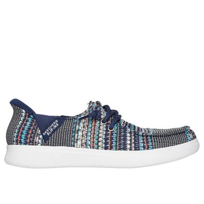 Skechers Women's Slip-ins: BOBS Skip Cute - August Air Slip-On Shoes | Size 7.5 | Navy Blue | Textile/Metal | Vegan | Machine Washable