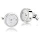 Cuff Links Mens White, Cufflinks Set Tuxedo Round Stainless Steel Suit Dress Shirt Accessories Jewelry for Wedding