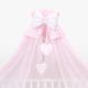 Baby Crown Canopy/Drape/Mosquito Net Large 485 cm Only for Cot or Cot Bed - Hearts (Pink Plain)