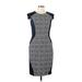 En Focus Studio Casual Dress - Sheath Crew Neck Sleeveless: Gray Color Block Dresses - Women's Size 12