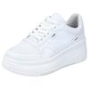 Plateausneaker RIEKER, Damen, Gr. 42, weiß, Lederimitat, casual, Schuhe, mit loser Einlage, Freizeitschuh, Halbschuh, Schnürschuh