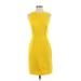 J.Crew Casual Dress - Sheath Crew Neck Sleeveless: Yellow Print Dresses - Women's Size 2