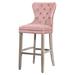 Willa Arlo™ Interiors Thursa Counter & Bar Stool Wood/Upholstered/Velvet in Pink/Gray | 45.25 H x 19.4 W x 24 D in | Wayfair