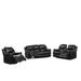 Red Barrel Studio® 3 - Piece Manual Reclining Living Room Set Faux Leather in Black | 41 H x 90 W x 40 D in | Wayfair Living Room Sets