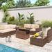 Latitude Run® Lekesia 7 Piece Sofa Seating Group w/ Cushions Metal in Brown | 24.9 H x 24.9 W x 28.8 D in | Outdoor Furniture | Wayfair