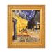 Charlton Home® Cafe Terrace At Night Framed On Wood by Vincent Van Gogh Print Wood in Brown | 31.75 H x 28 W x 0.5 D in | Wayfair