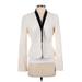 Calvin Klein Blazer Jacket: Short Ivory Print Jackets & Outerwear - Women's Size X-Small