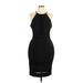 Adelyn Rae Cocktail Dress - Sheath Halter Sleeveless: Black Solid Dresses - Women's Size Large