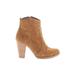 Joie Ankle Boots: Tan Print Shoes - Women's Size 36.5 - Almond Toe