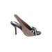 Diane von Furstenberg Heels: Slingback Stilleto Cocktail Party Gray Shoes - Women's Size 7 1/2 - Open Toe