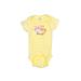 Gerber Short Sleeve Onesie: Yellow Print Bottoms - Size 0-3 Month