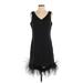 Limited Edition Casual Dress - Party V Neck Sleeveless: Black Print Dresses - Women's Size Small